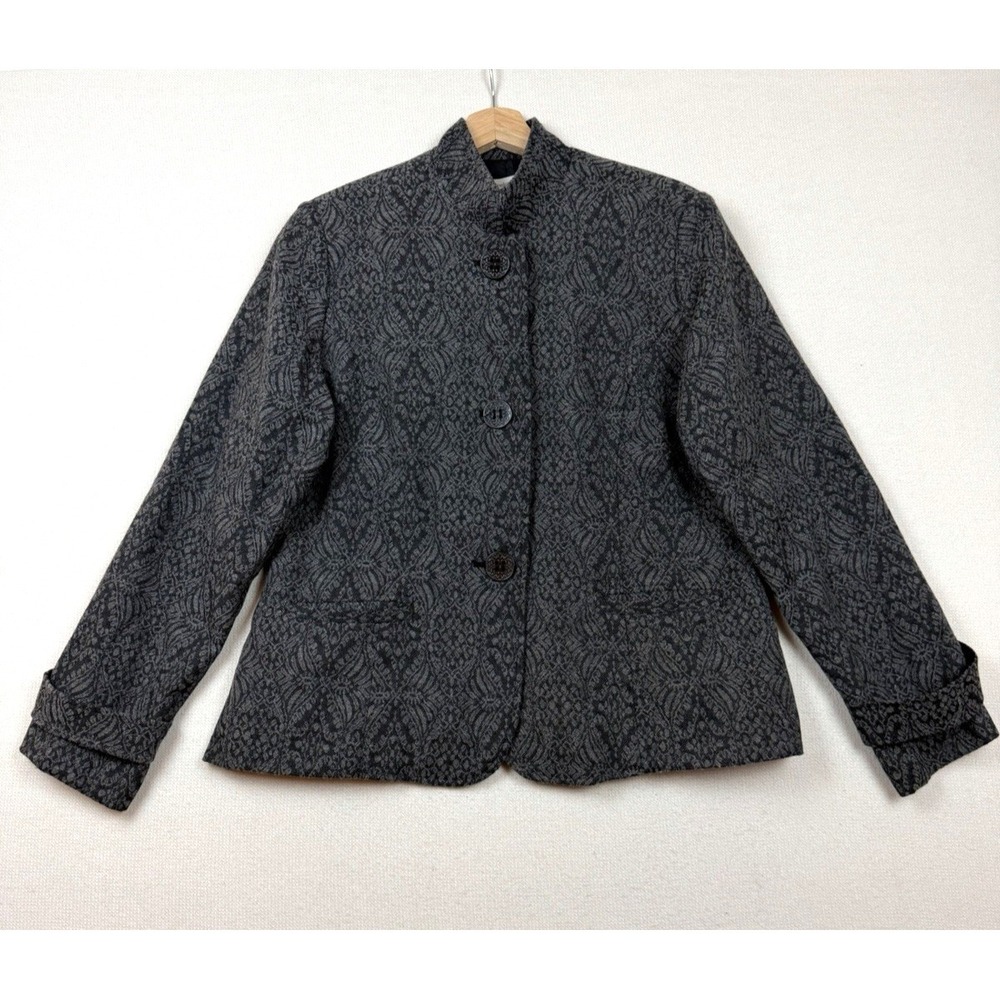 Coldwater Creek Women's‎ Jacket Blazer Coat Size 16 Wool Blend Button Up Gray